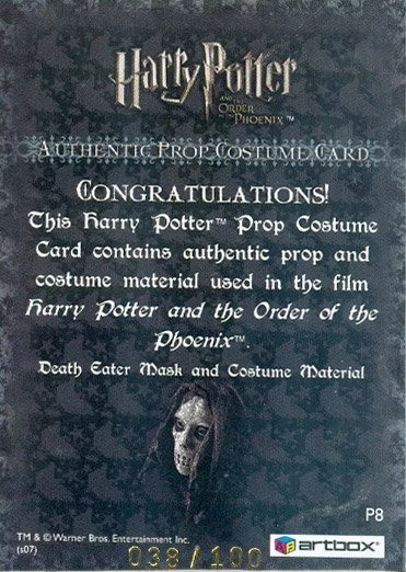 P8 - Death Eaters Mask and Costume - Back