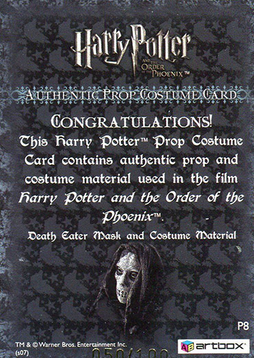 P8 - Death Eaters Mask and Costume - Back