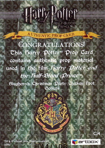 Ci4 - Slughorn's Christmas Party Chicken Foot Goblets - Back