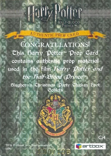 Ci4 - Slughorn's Christmas Party Chicken Foot Goblets - Back