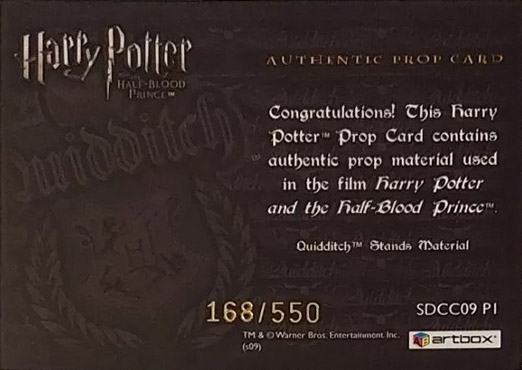 SDCC09 P1 - Gryffindor Quidditch Stand Material - Back