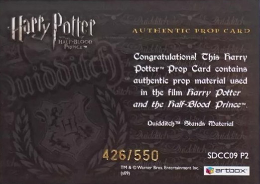 SDCC09 P2 - Hogwarts Quidditch Stand Material - Back