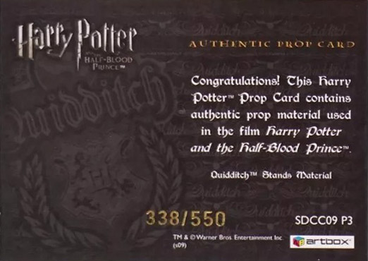 SDCC09 P3 - Slytherin Quidditch Stand Material - Back