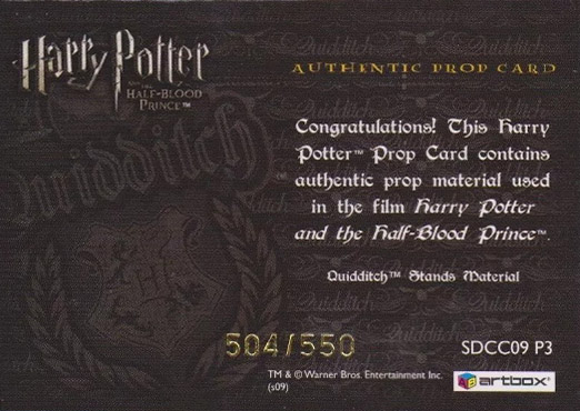 SDCC09 P3 - Slytherin Quidditch Stand Material - Back