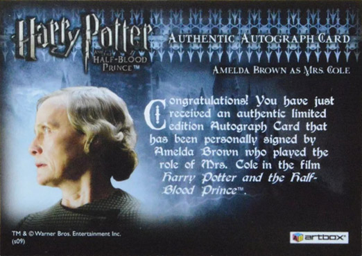 Amelda Brown as Mrs Cole - Back