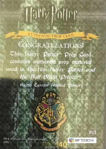 P12 - Alecto Carrow Wanted Poster - Back