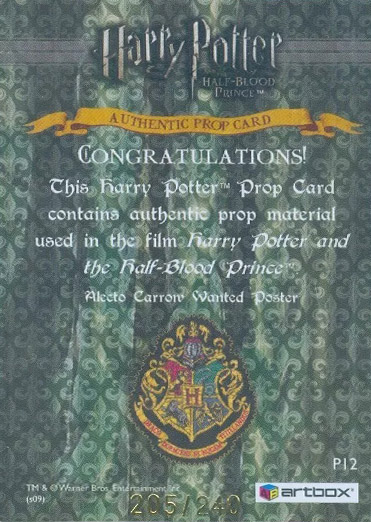 P12 - Alecto Carrow Wanted Poster - Back