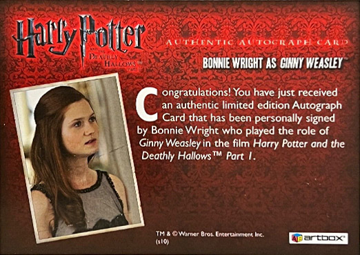Bonnie Wright as Ginny Wealsey - Back