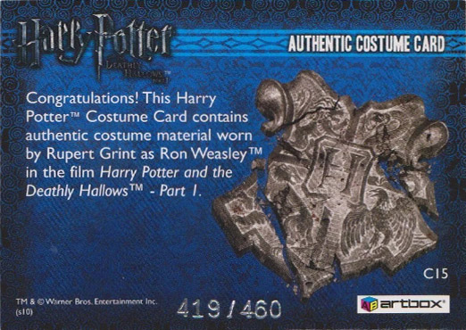 C15 - Ron Weasley's Striped Shirt - Back