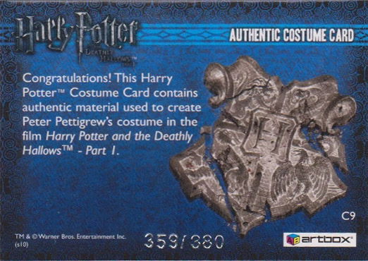C9 - Peter Pettigrew's Costume - Back