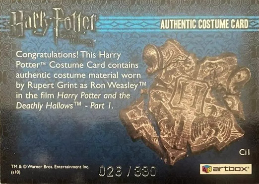 Ci1 - Ron Weasley's Checked Shirt - Back