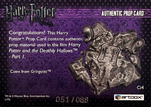 Ci4 - Coins from Gringotts - Back