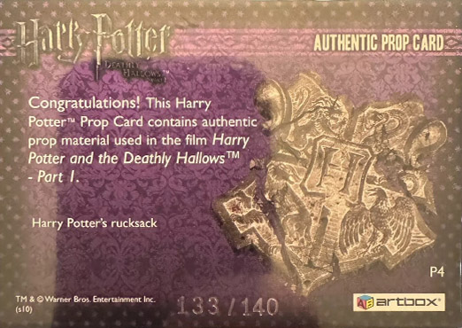 P4 - Harry Potter's Rucksack - Back