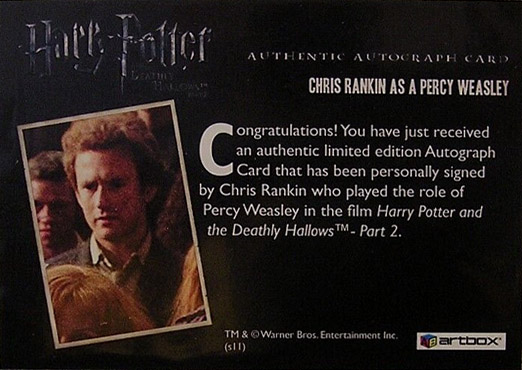 Chris Rankin as Percy Weasley - Back