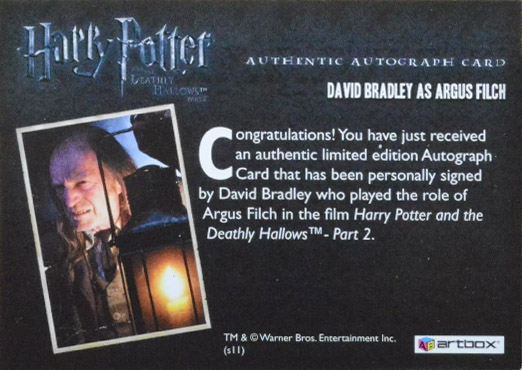 David Bradley as Argus Filch - Back