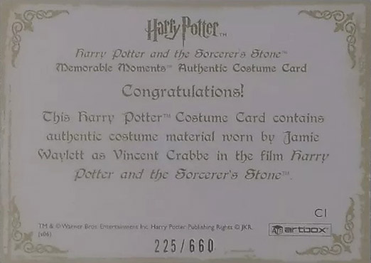 C1 - Vincent Crabbe's School Robes - Back