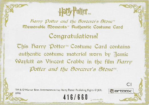 C1 - Vincent Crabbe's School Robes - Back