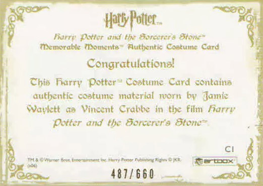 C1 - Vincent Crabbe's School Robes - Back