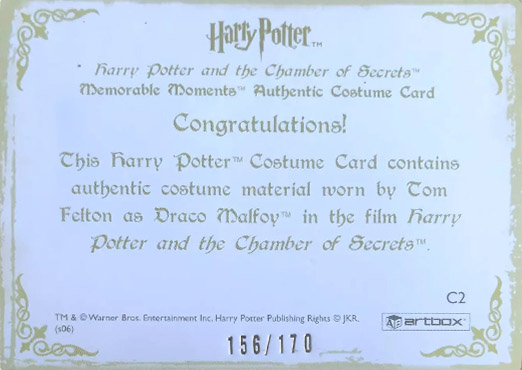 C2 - Draco Malfoy's Quidditch Jumper - Back