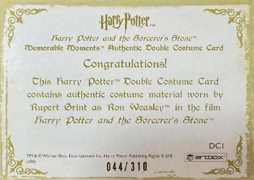 DC1 - Ron Weasley's School Uniform - Back