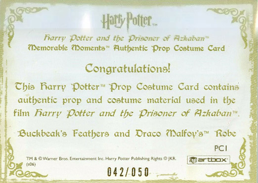 PC1 - Buckbeak's Feathers and Draco Malfoy's School Robe - Back