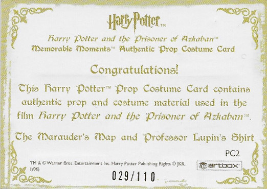 PC2 - Marauder's Map and Professor Lupin's Shirt - Back