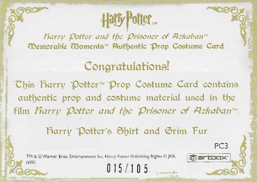 PC3 - Harry Potter's Shirt and Grim Fur - Back