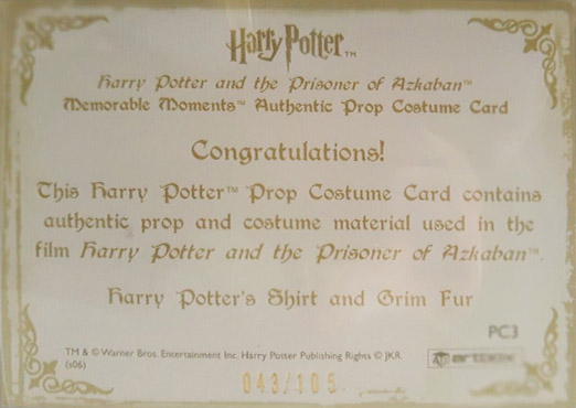 PC3 - Harry Potter's Shirt and Grim Fur - Back