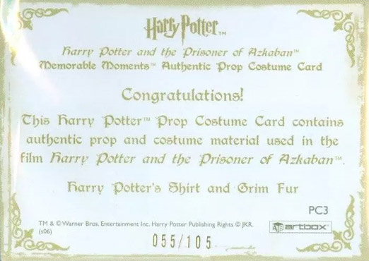 PC3 - Harry Potter's Shirt and Grim Fur - Back