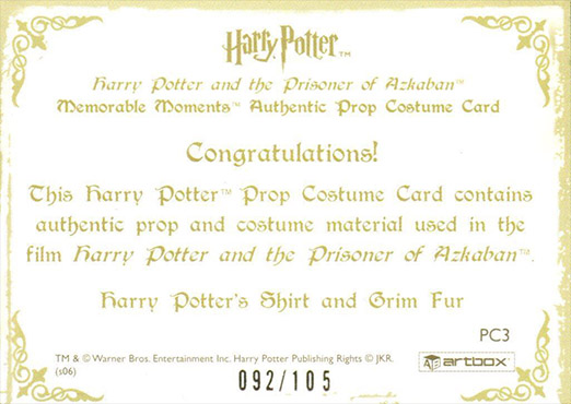 PC3 - Harry Potter's Shirt and Grim Fur - Back