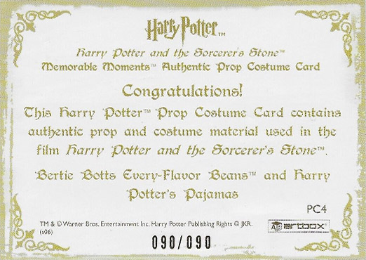 PC4 - Wizard Candy and Harry Potter's Pajamas - Back