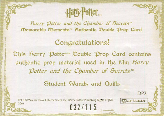 DP2 - Student Wands and Quills - Back