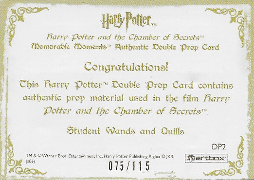 DP2 - Student Wands and Quills - Back