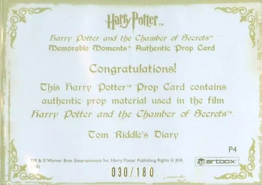 P4 - Tom Riddle's Diary - Back