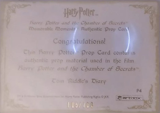 P4 - Tom Riddle's Diary - Back