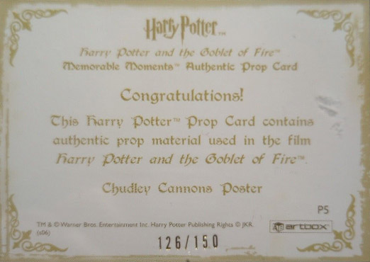 P5 - Chudley Cannons Poster - Back