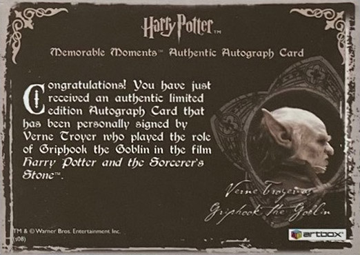 Verne Troyer as Griphook - Back