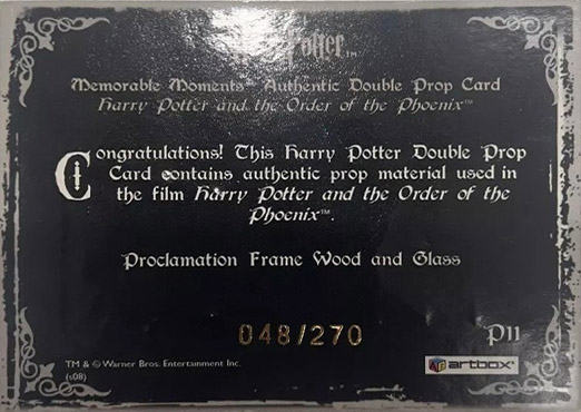 P11 - Proclamation Frame Wood and Glass - Back