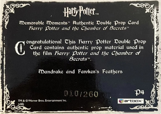 P4 - Mandrake and Fawkes's Feather - Back