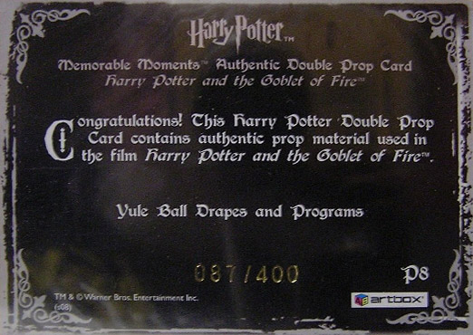 P8 - Yule Ball Drapes and Programs - Back