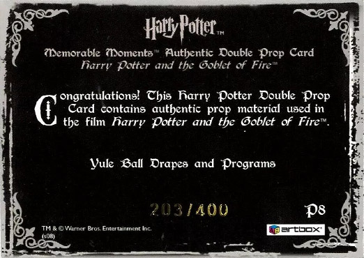 P8 - Yule Ball Drapes and Programs - Back