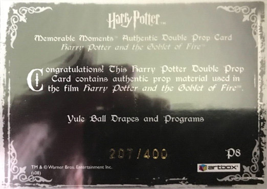 P8 - Yule Ball Drapes and Programs - Back