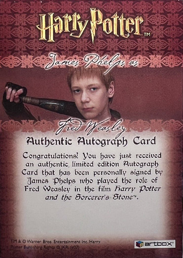 James Phelps as Fred Weasley - Back