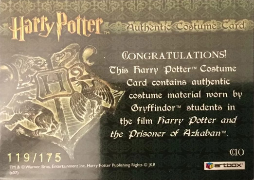 C10 - Gryffindor Students Cloaks - Back