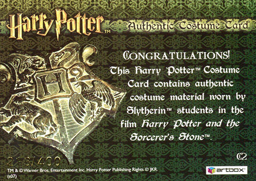C2 - Slytherin Students Scarf - Back