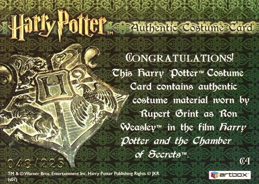 C4 - Ron Weasley's Jacket - Back