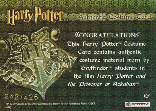 C7 - Gryffindor Students Tie - Back