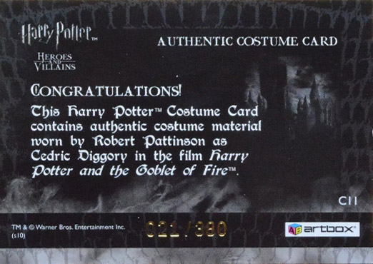 C11 - Cedric Diggory's First Task Costume - Back