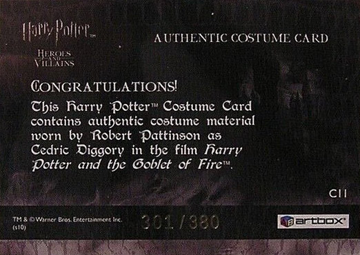 C11 - Cedric Diggory's First Task Costume - Back