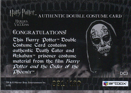 DC3 - Death Eater and Azkaban Prisoner Costume - Back